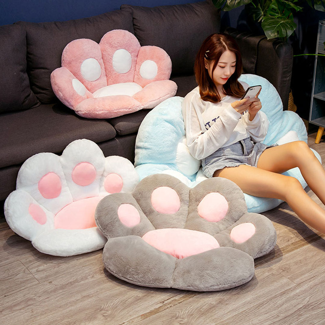 SOGA 2X 70cm Pink Paw Shape Cushion Warm Lazy Sofa Decorative Pillow Backseat Plush Mat Home Decor