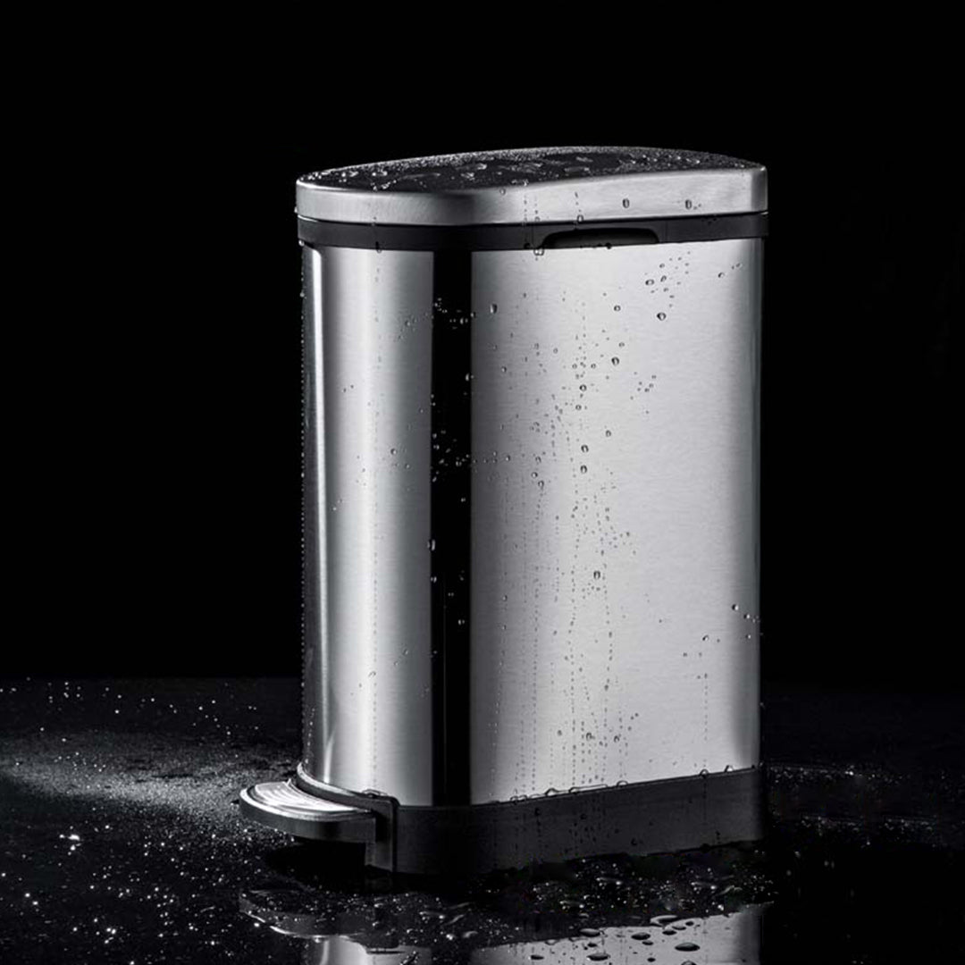 SOGA 4X Foot Pedal Stainless Steel Rubbish Recycling Garbage Waste Trash Bin 10L U