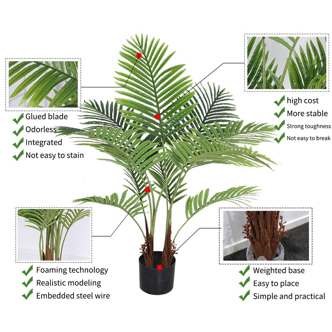 SOGA 4X 180cm Artificial Swallowtail Sunflower Fake Decoration Tree Flower Pot Plant