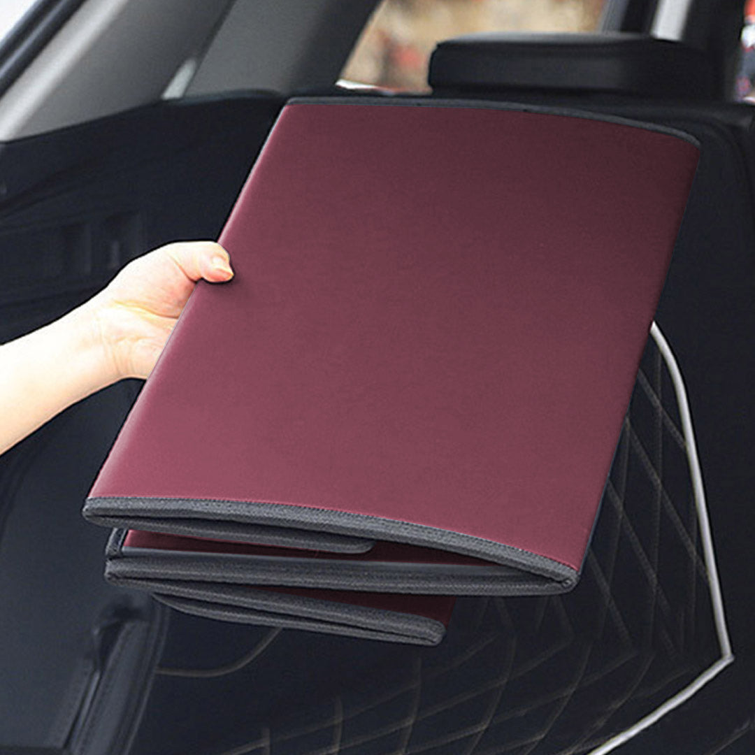 SOGA 4X Leather Car Boot Collapsible Foldable Trunk Cargo Organizer Portable Storage Box Red Small