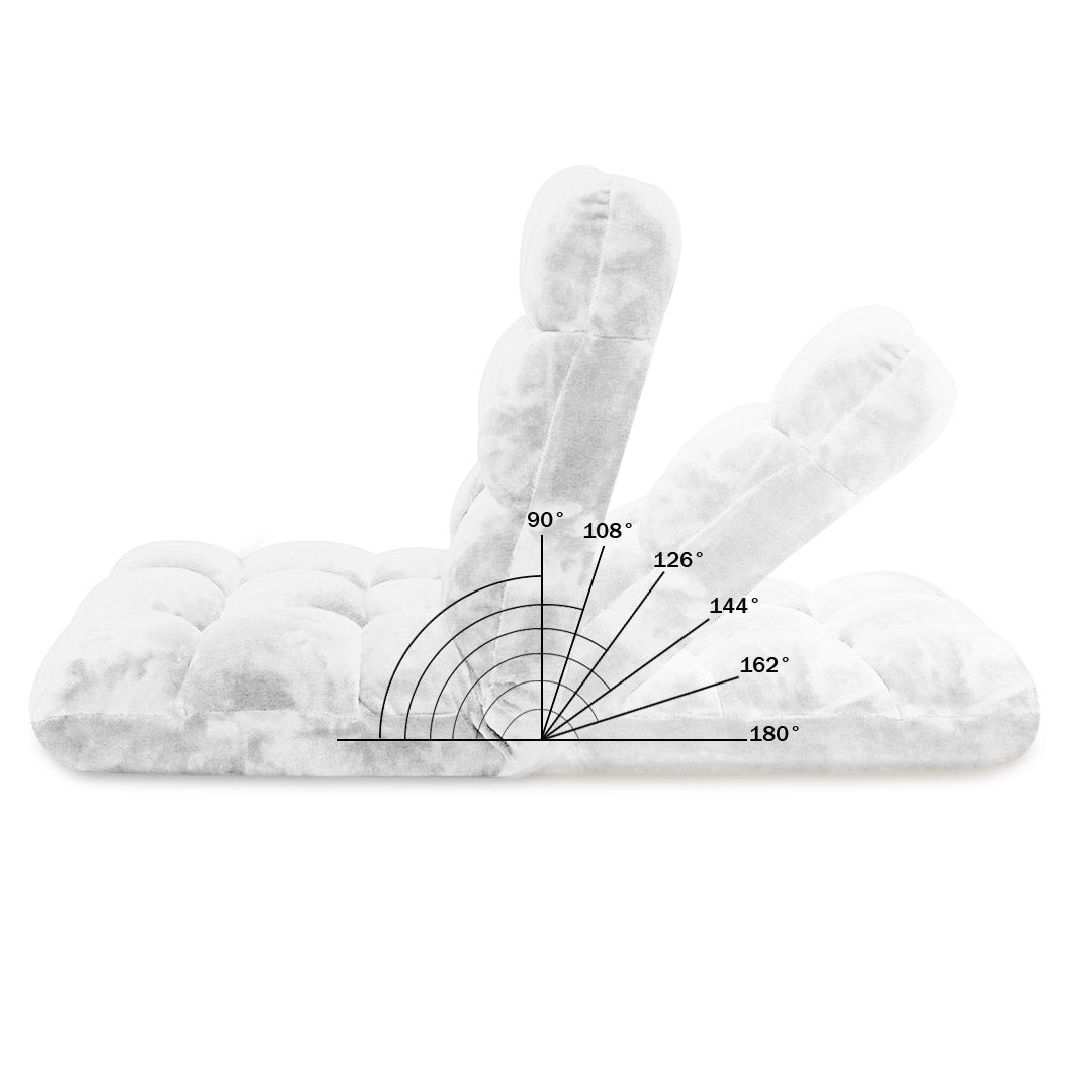 SOGA Floor Recliner Folding Lounge Sofa Futon Couch Folding Chair Cushion White x2