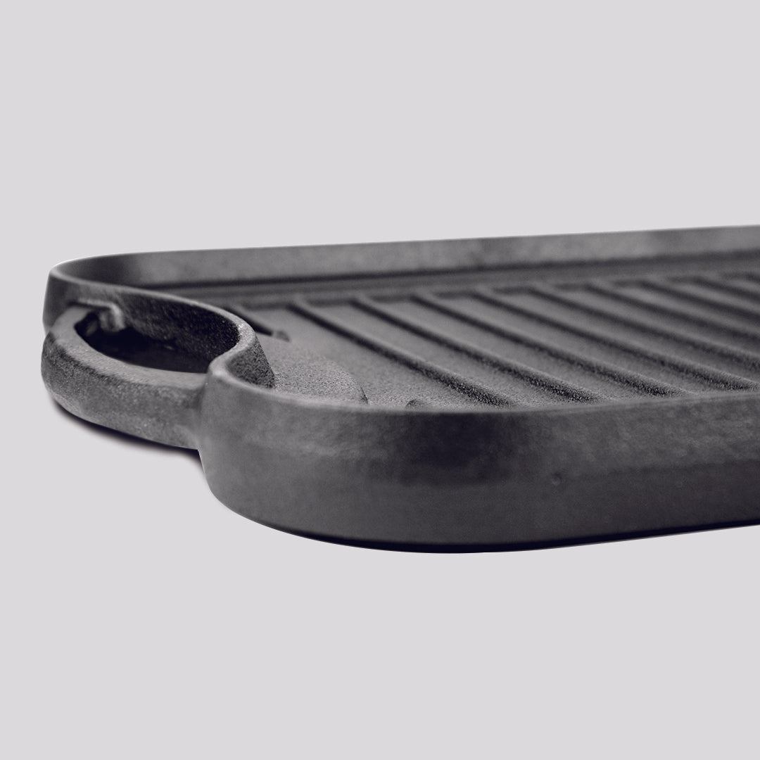 SOGA 50.8cm Cast Iron Ridged Griddle Hot Plate Grill Pan BBQ Stovetop