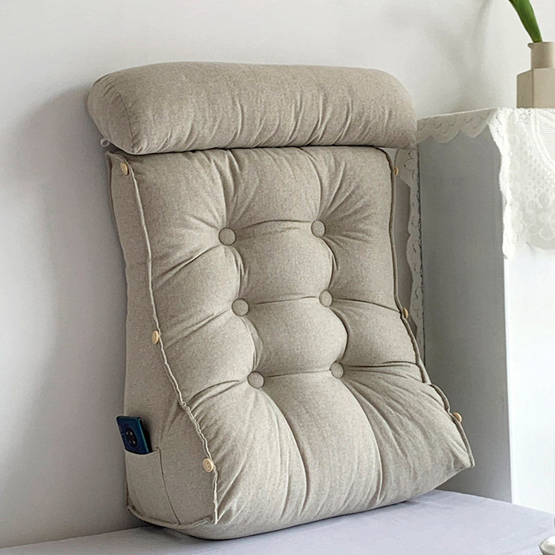 SOGA 4X 45cm White Triangular Wedge Lumbar Pillow Headboard Backrest Sofa Bed Cushion Home Decor