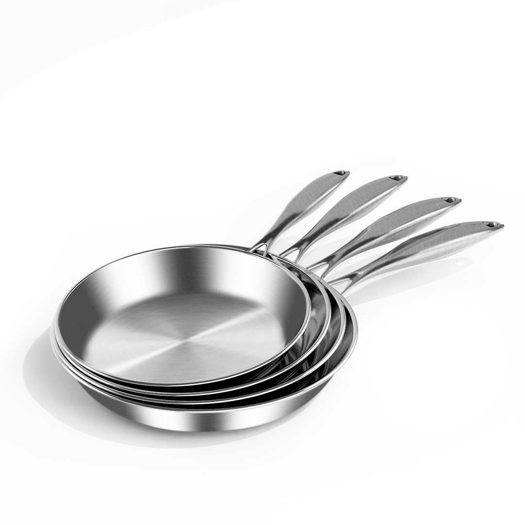 SOGA Stainless Steel Fry Pan 24cm 28cm Frying Pan Top Grade Induction Cooking