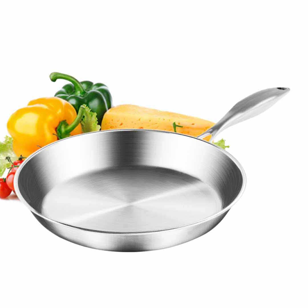 SOGA Stainless Steel Fry Pan 24cm 28cm Frying Pan Top Grade Induction Cooking