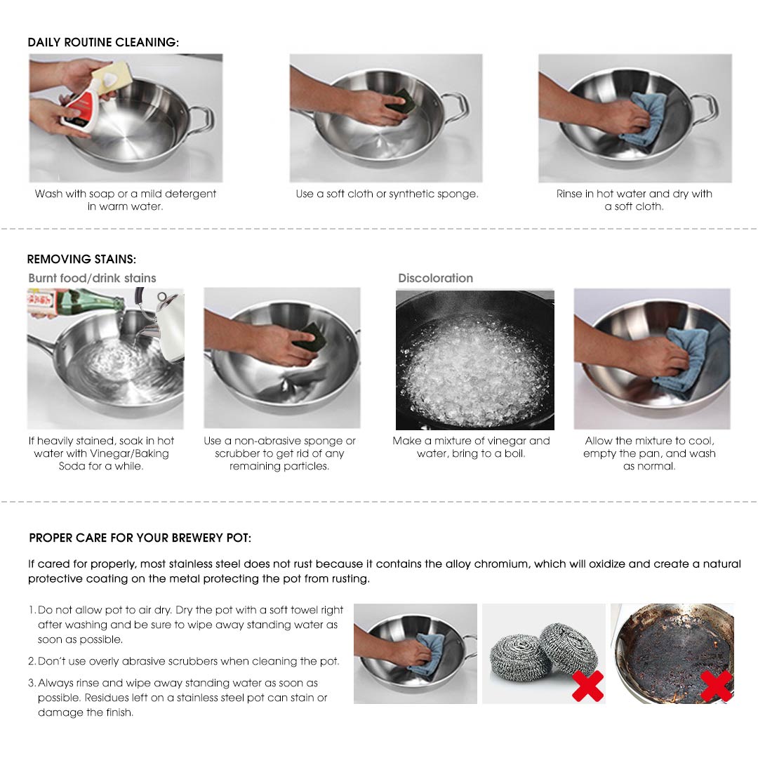 SOGA Stainless Steel No Lid Brewery Pot 130L With Beer Valve 55*55cm