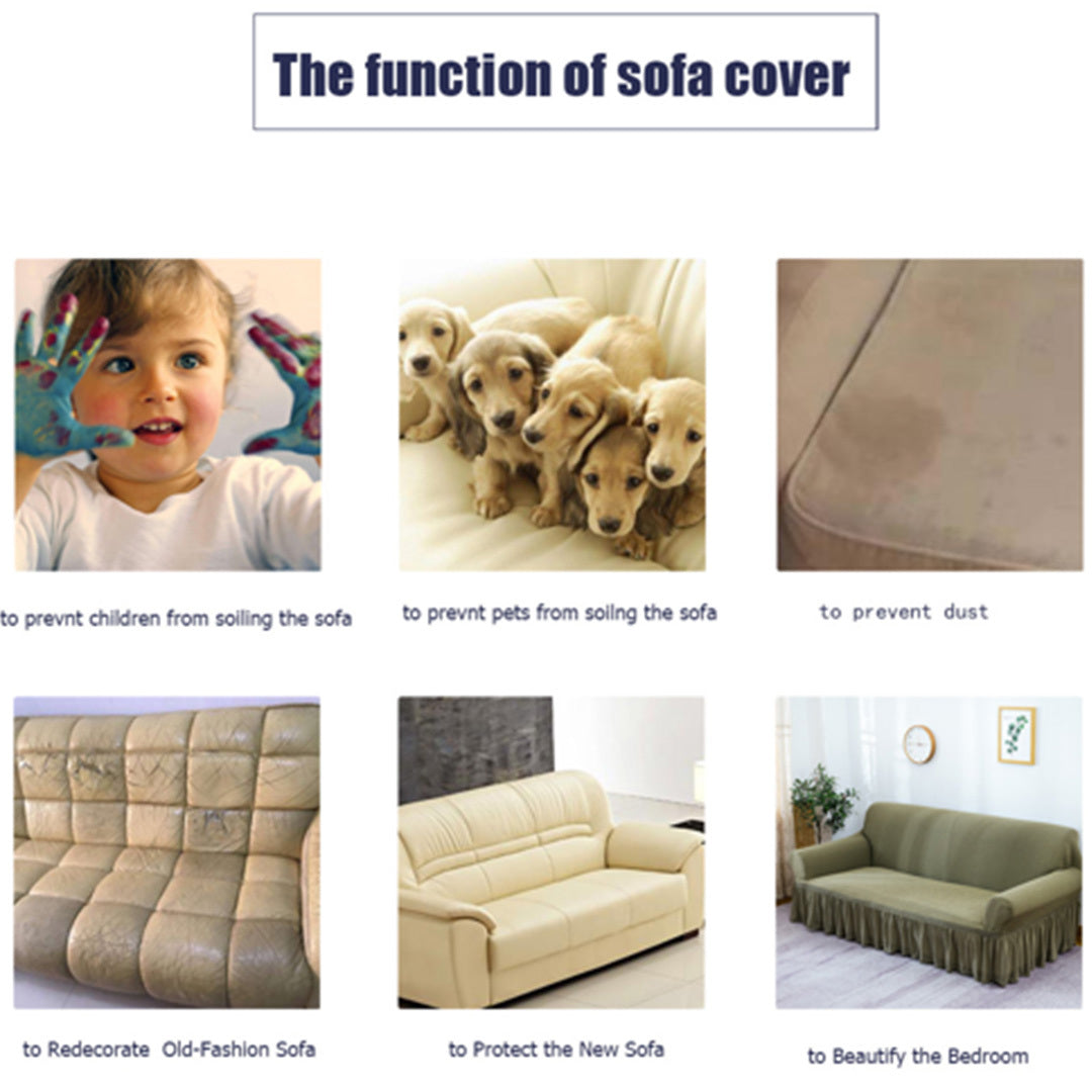 SOGA 4-Seater Feather Print Sofa Cover Couch Protector High Stretch Lounge Slipcover Home Decor