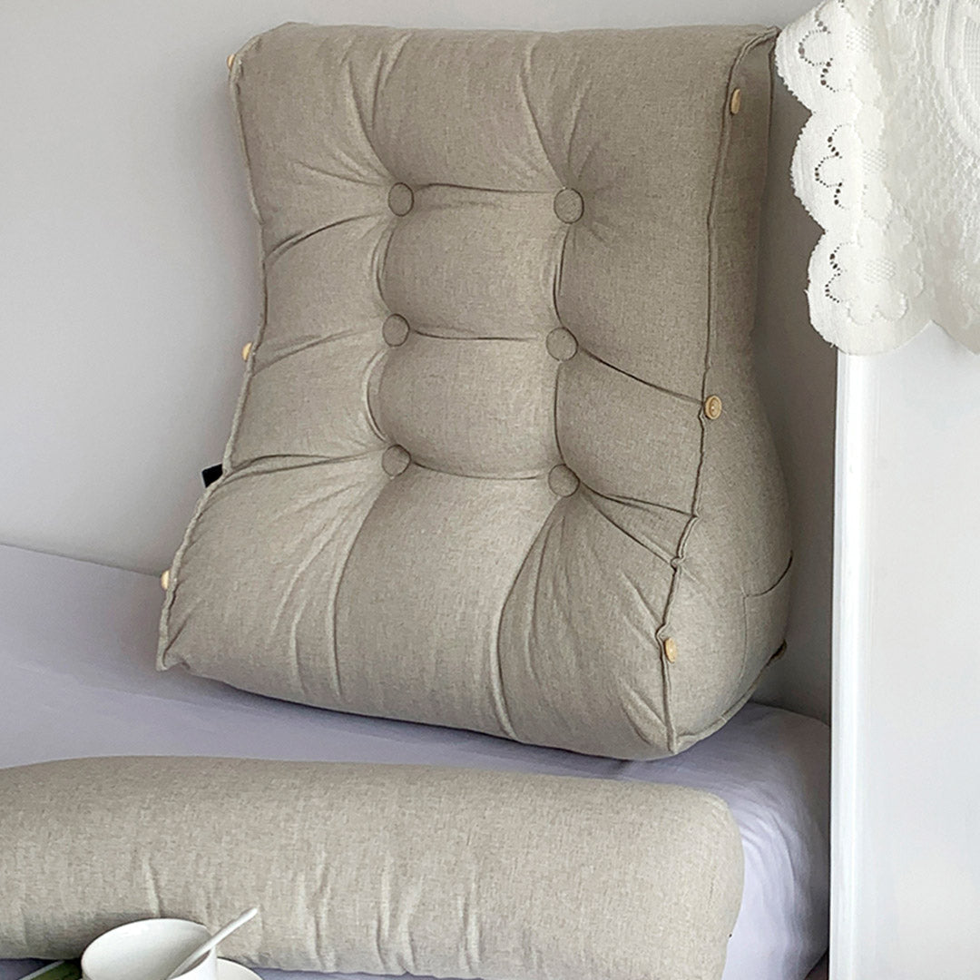 SOGA 4X 45cm White Triangular Wedge Lumbar Pillow Headboard Backrest Sofa Bed Cushion Home Decor
