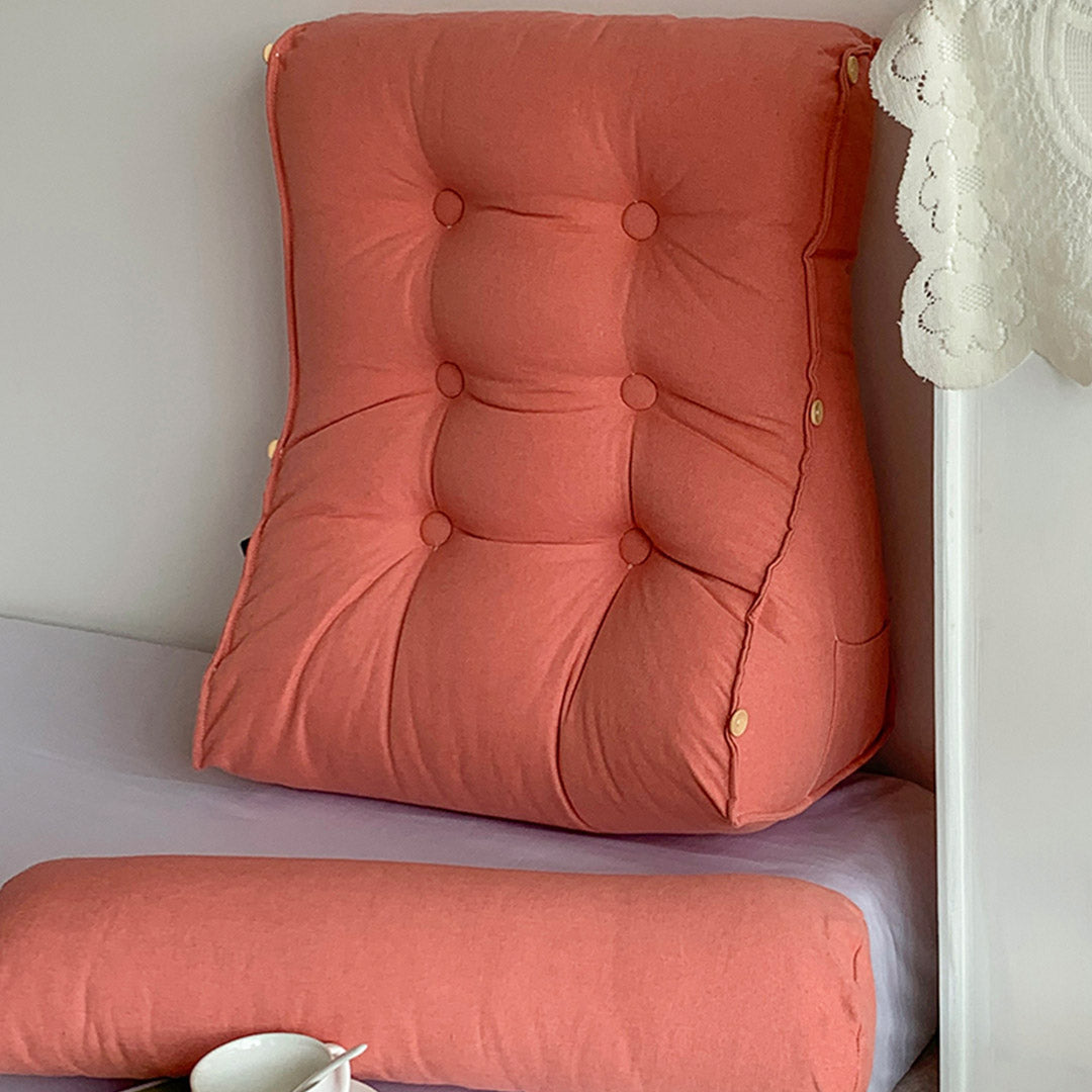 SOGA 2X 60cm Peach Triangular Wedge Lumbar Pillow Headboard Backrest Sofa Bed Cushion Home Decor