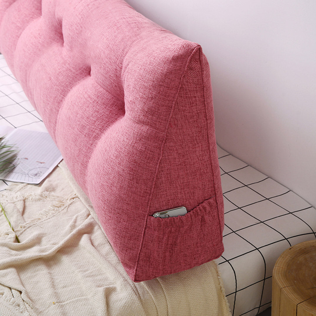 SOGA 4X 180cm Pink Triangular Wedge Bed Pillow Headboard Backrest Bedside Tatami Cushion Home Decor