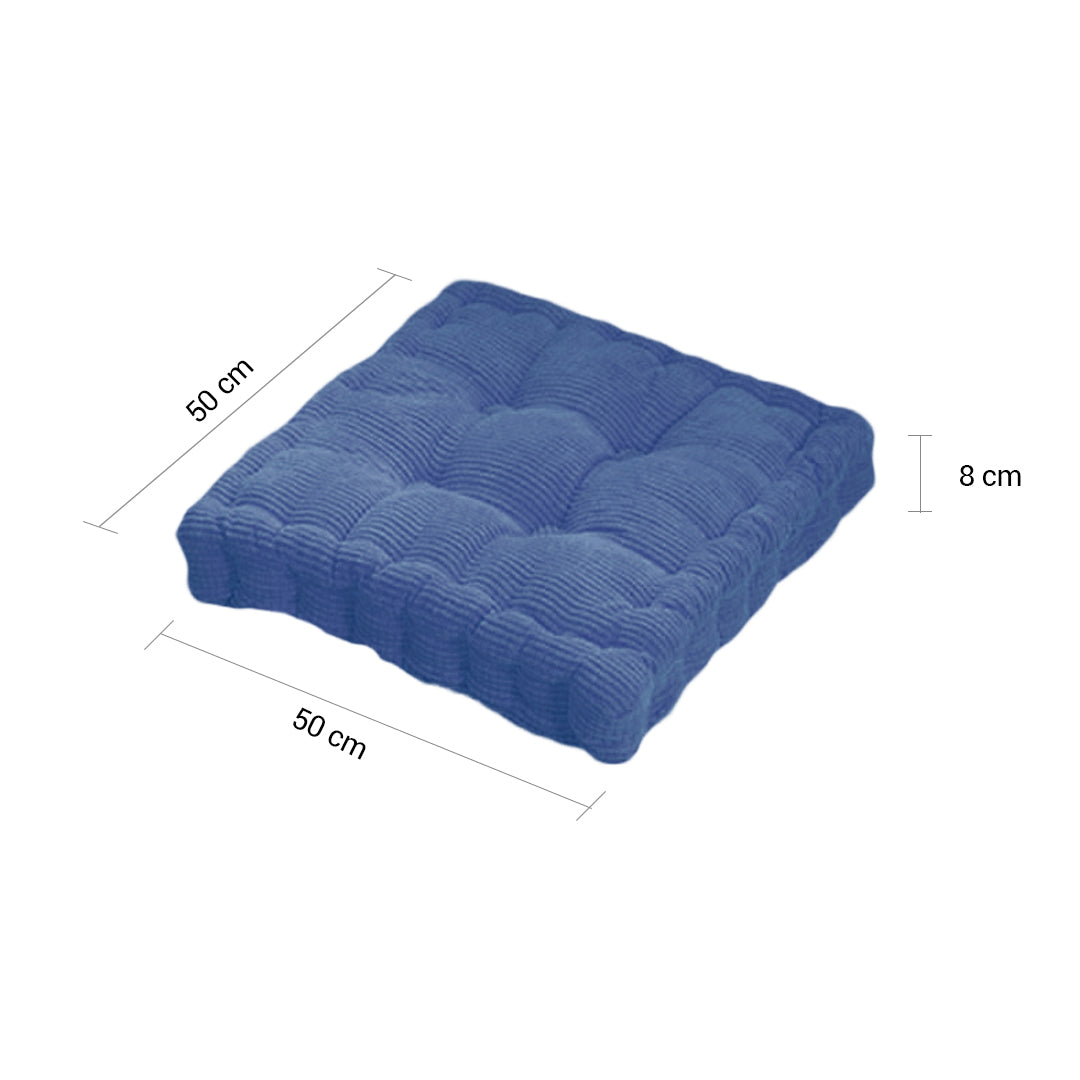 SOGA 2X Blue Square Cushion Soft Leaning Plush Backrest Throw Seat Pillow Home Office Decor