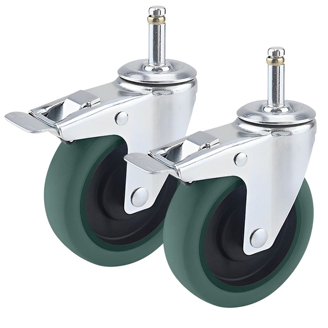 SOGA 2 x 4 Heavy Duty Polyurethane Swivel Castor Brake Wheels