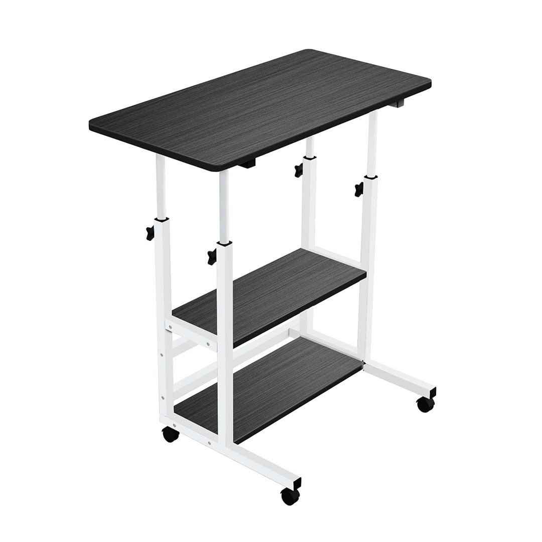 SOGA 40x80cm Black Bedside Table Movable Bedroom Desk Student Computer Table