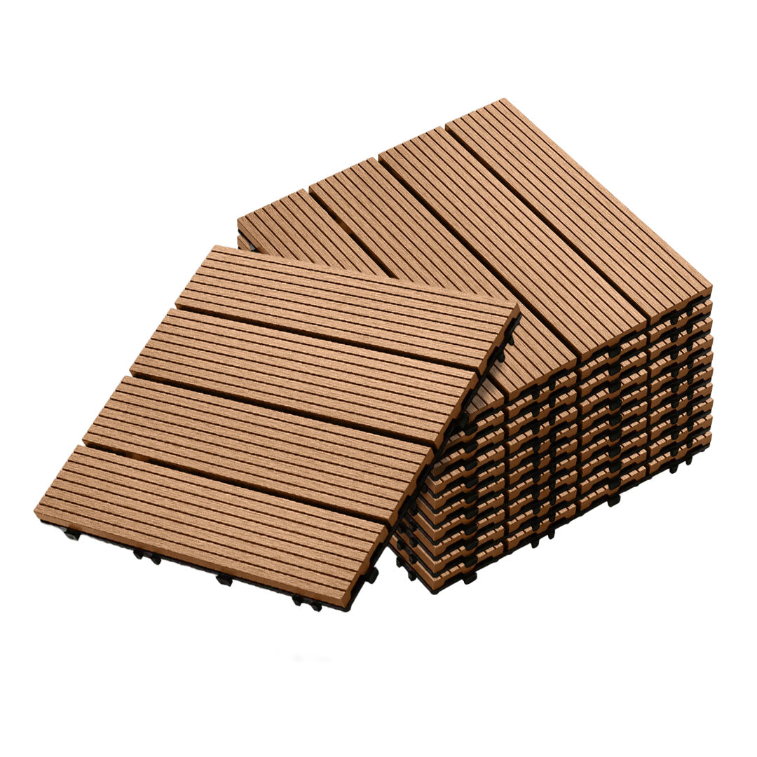 DIY Wooden Composite Decking Tiles (11-Pack)