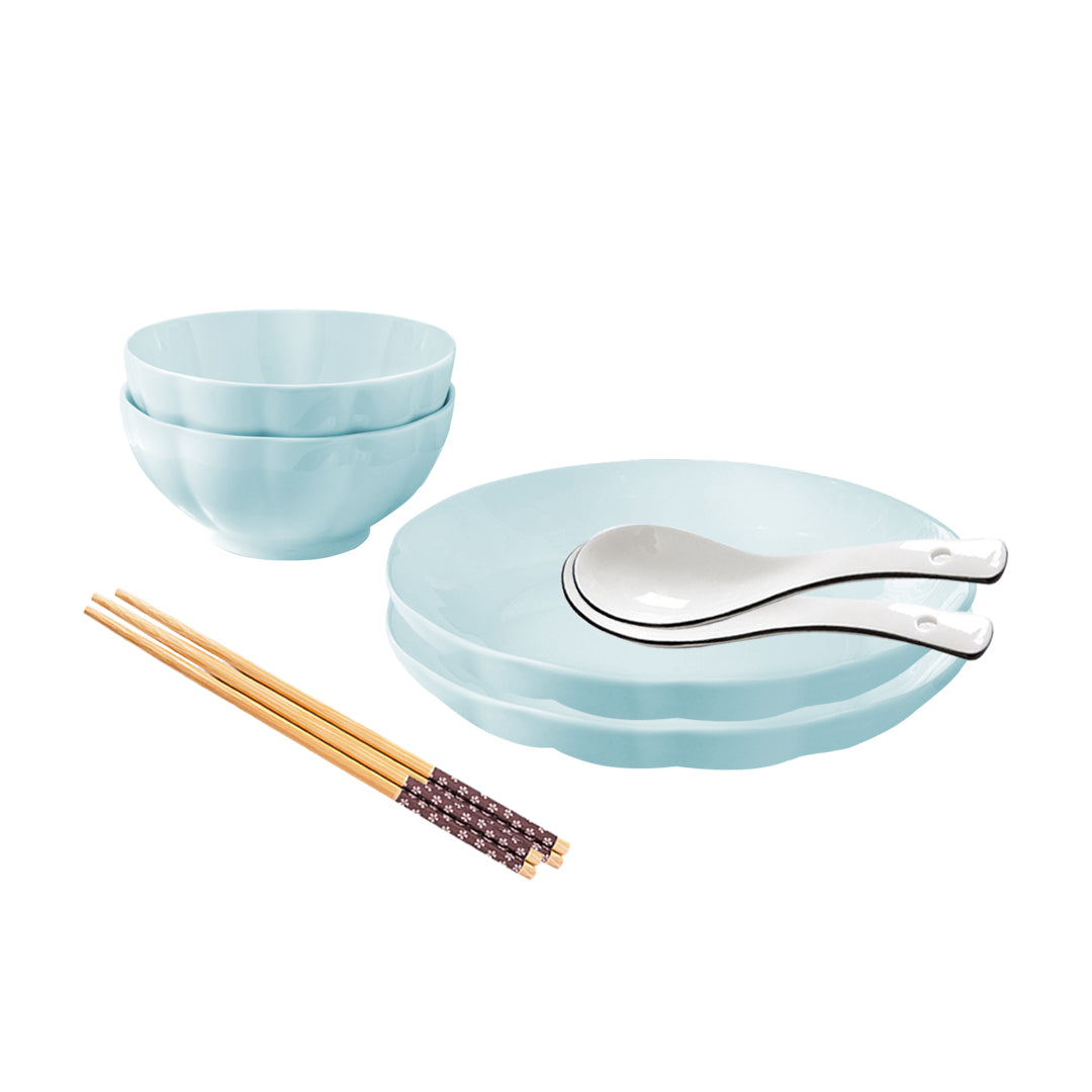 Light Blue Ceramic Dinnerware Set