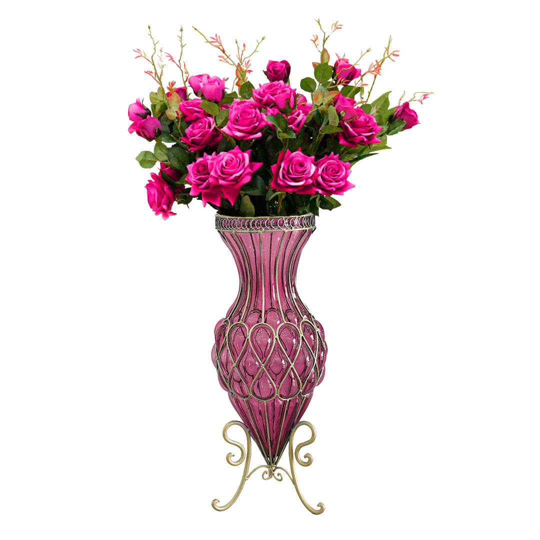 Glass Vase With Artificial Flower