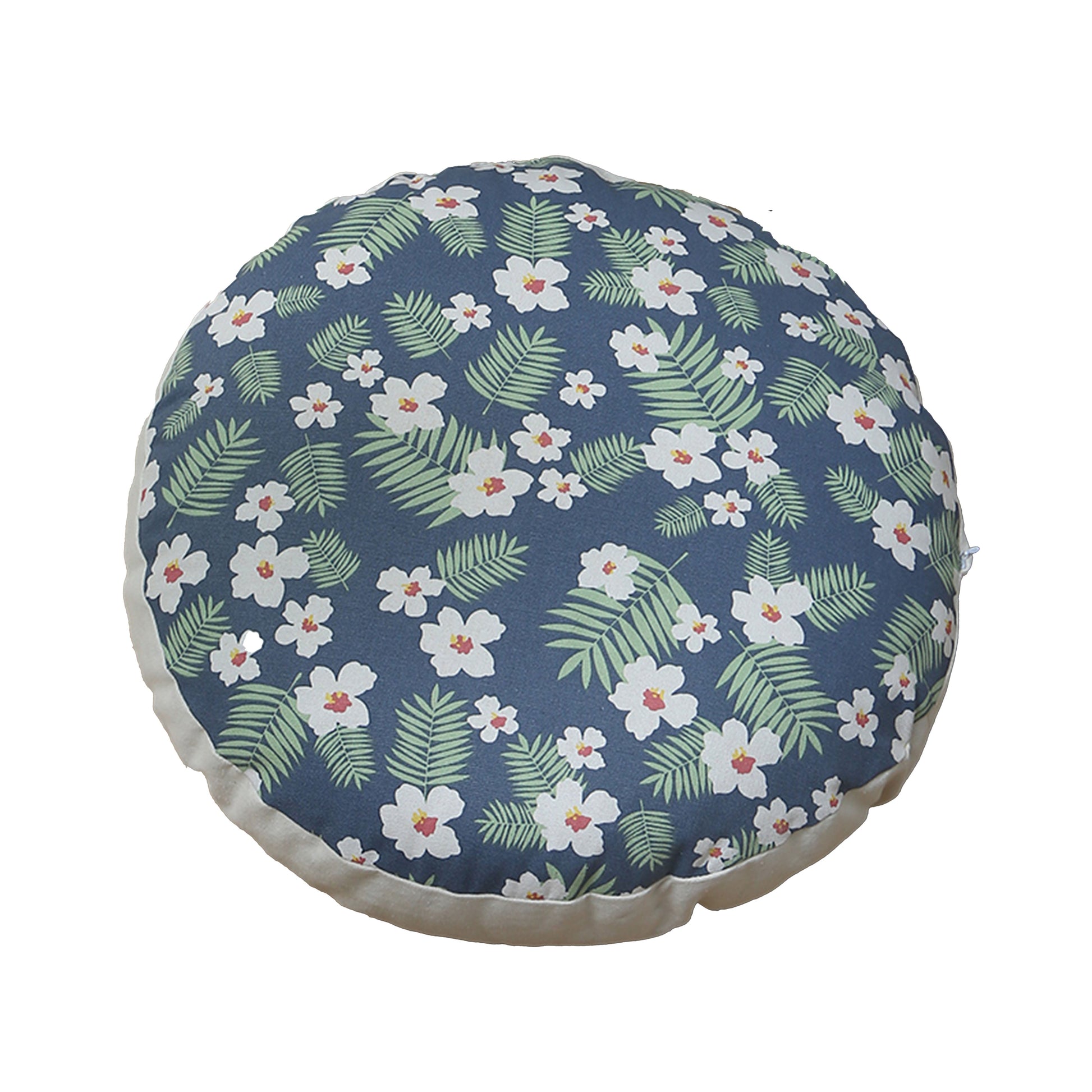 Blue Flower Pouffed Cushion