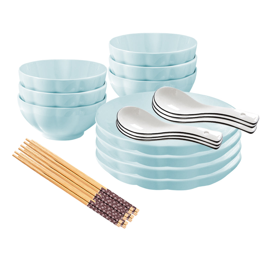 Light Blue Ceramic Dinnerware Set