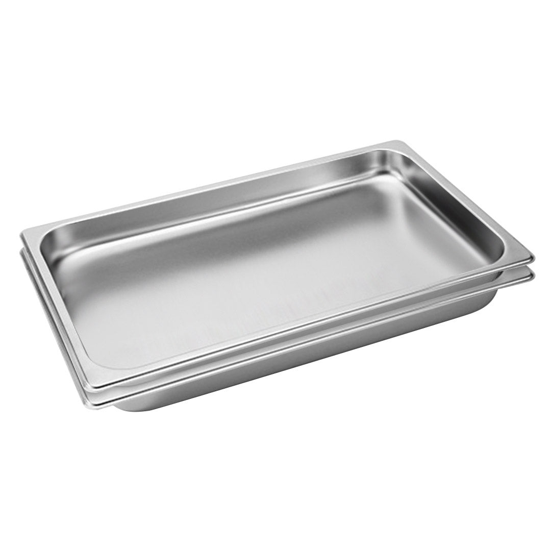 SOGA 2X Gastronorm GN Pan Full Size 1/1 GN Pan 4cm Deep Stainless Steel Tray