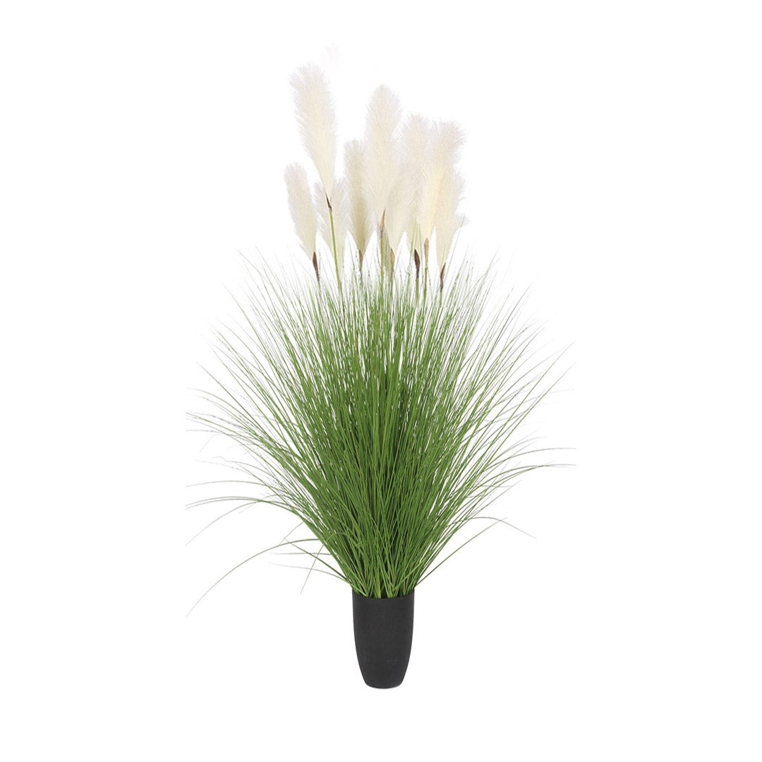 SOGA 137cm Potted Tall Silk Fake Pampas Grass, Artificial Plants Reed Greenery Flowers, Home Decor