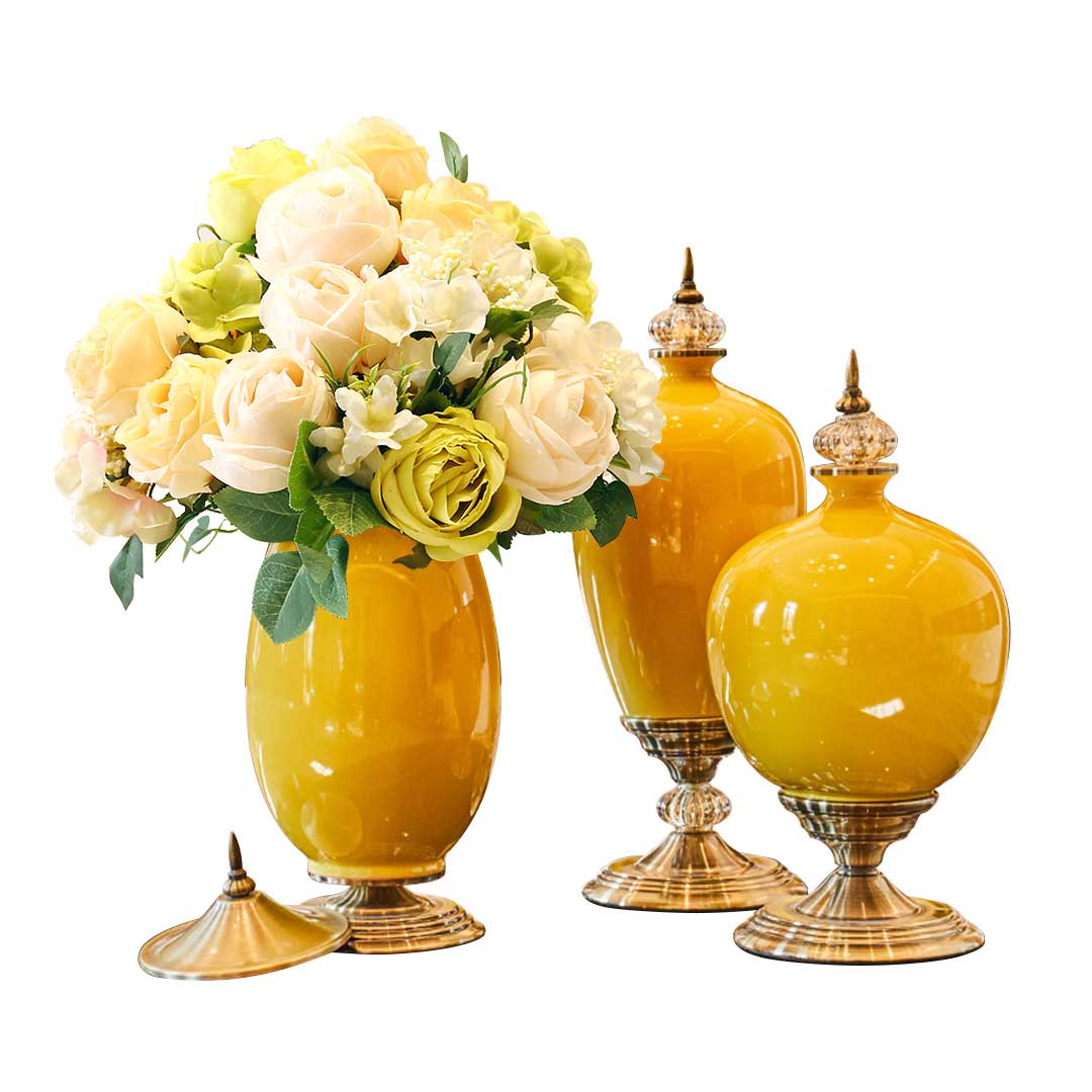 Ceramic Oval Flower Vase Set