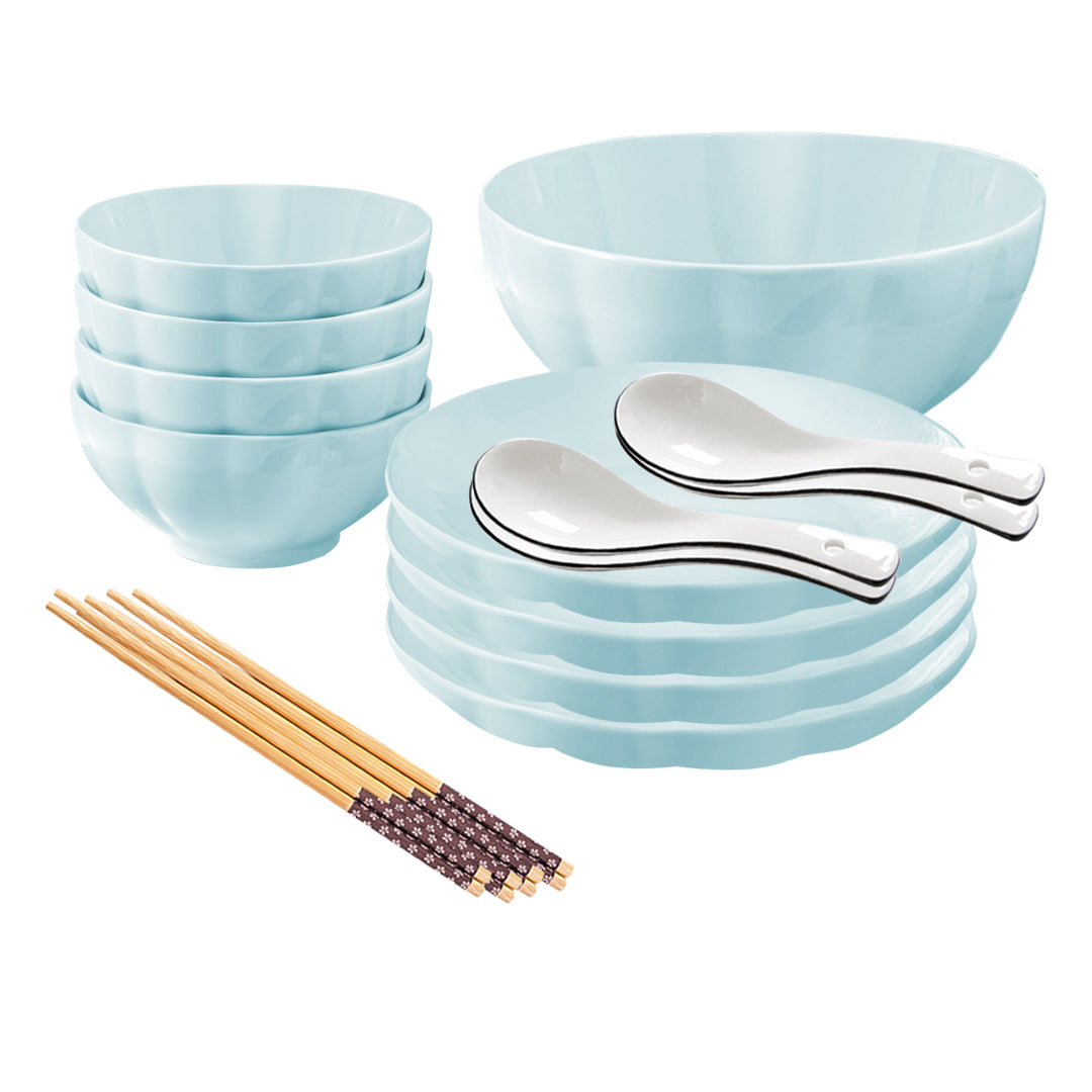 Light Blue Ceramic Dinnerware Set