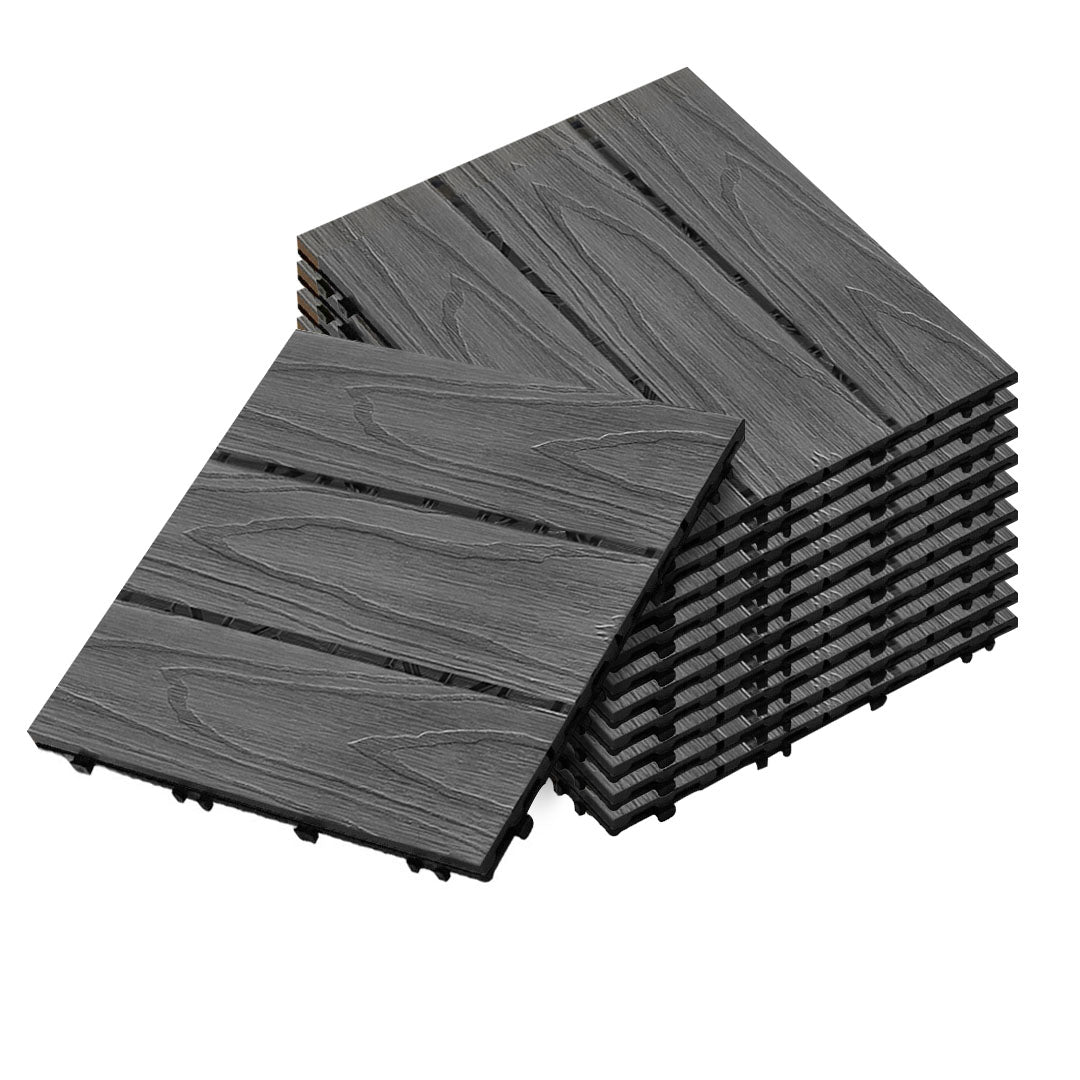 DIY Wooden Composite Decking Tiles (11-Pack)