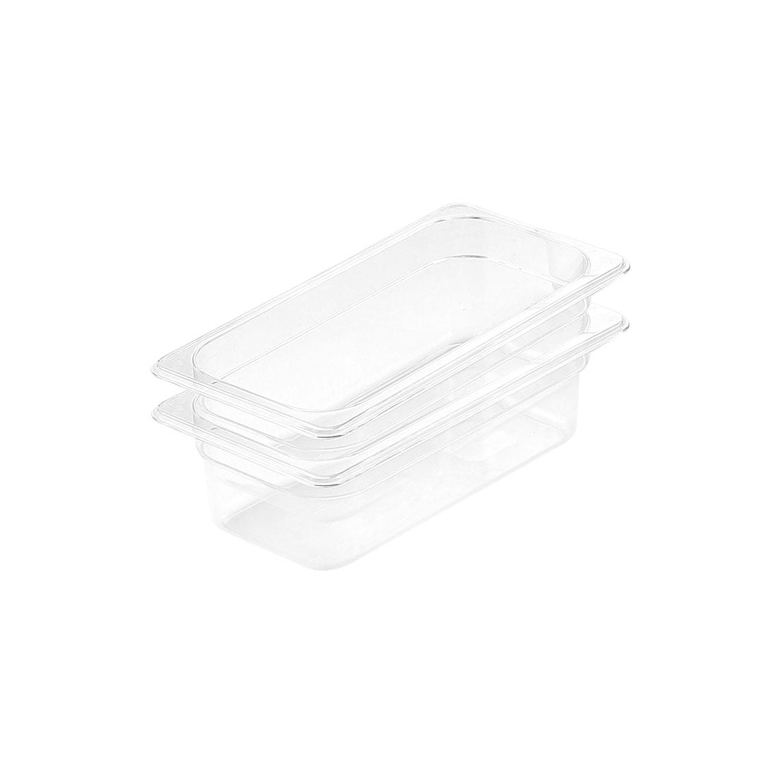 SOGA 100mm Clear Gastronorm GN Pan 1/3 Food Tray Storage Bundle of 2