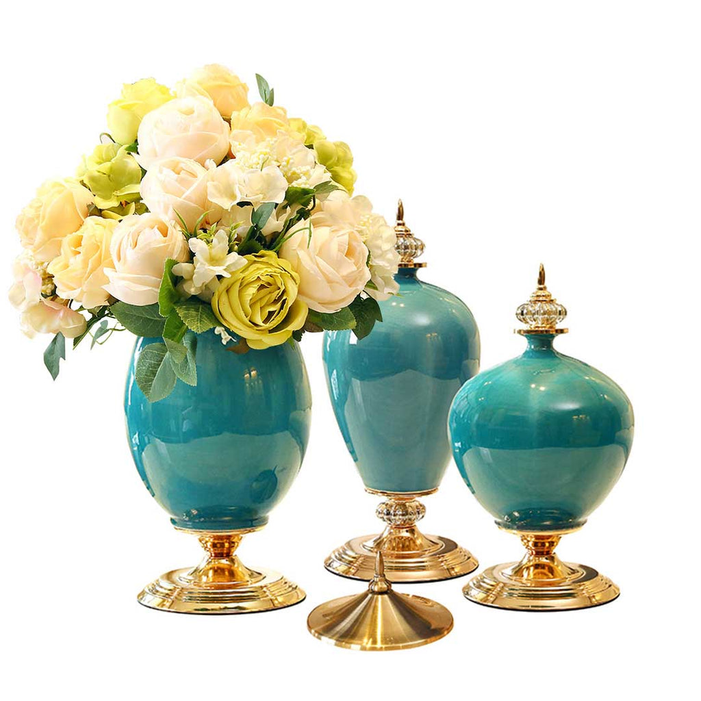 Ceramic Oval Flower Vase Set