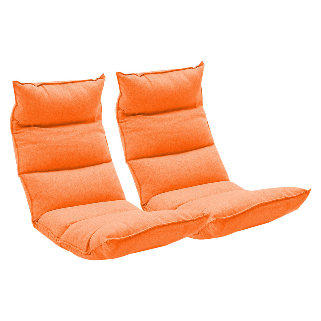 SOGA 2X Foldable Tatami Floor Sofa Bed Meditation Lounge Chair Recliner Lazy Couch Orange