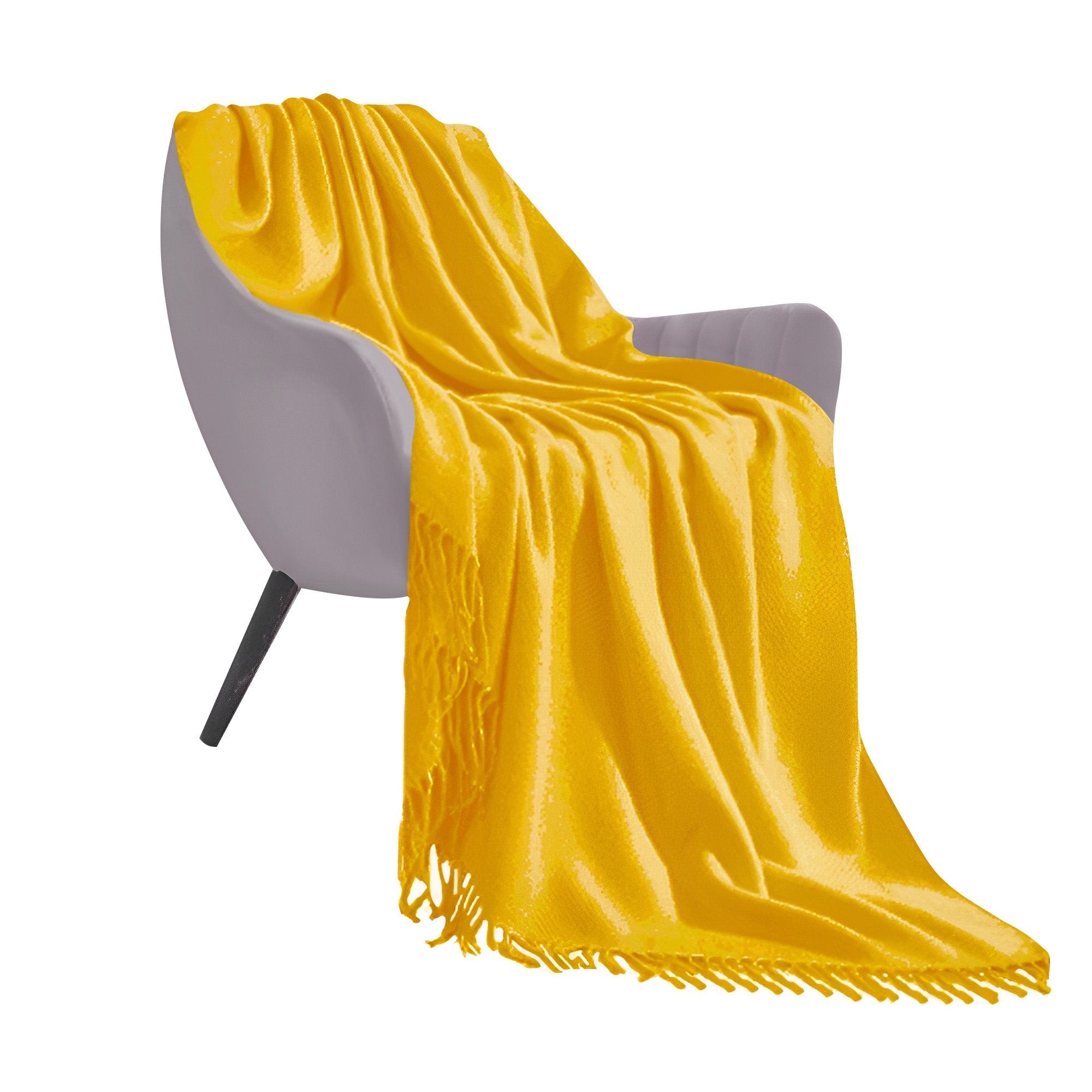 Fringed Knitted Throw Blanket