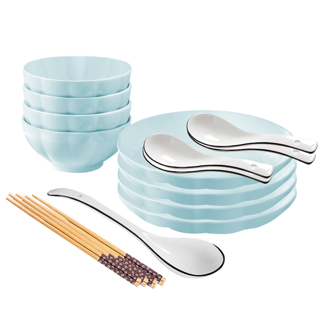 Light Blue Ceramic Dinnerware Set