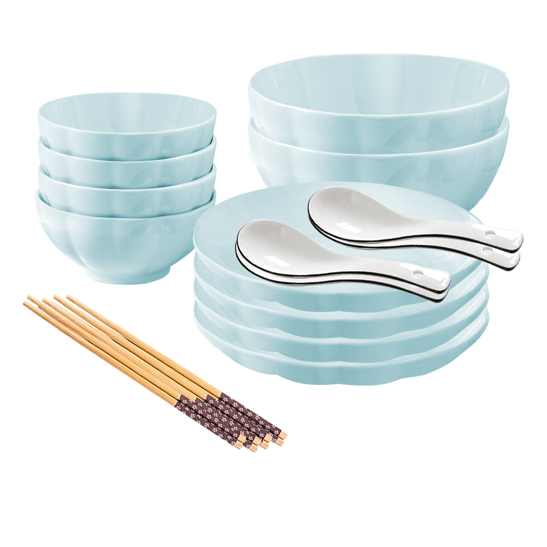 Light Blue Ceramic Dinnerware Set