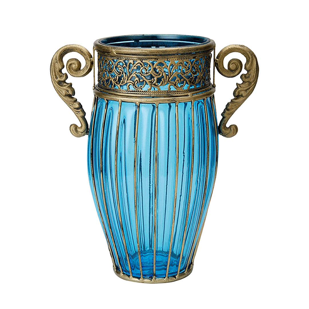 Flower Vase with Metal Handle