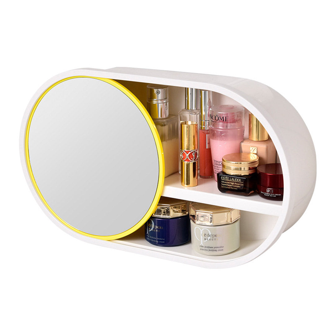 Oval Wall-Mounted Mirror Storage Rack