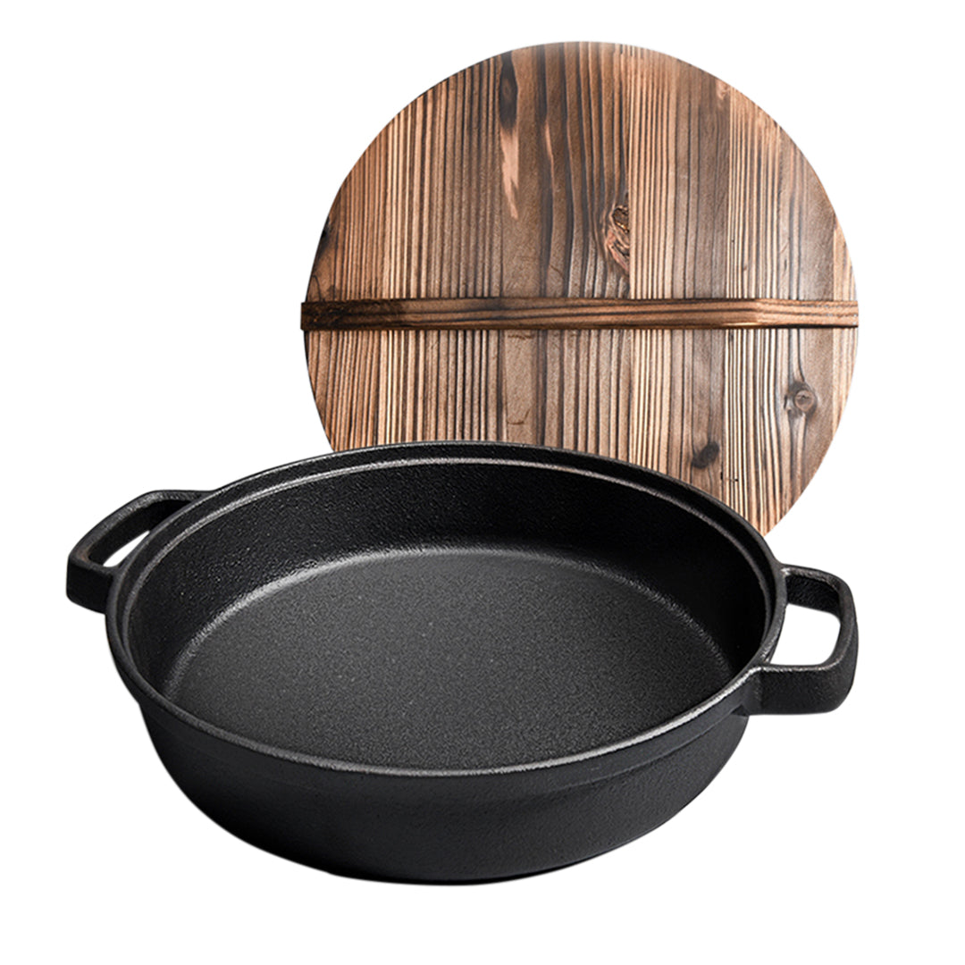 Round Pan with Wooden Lid