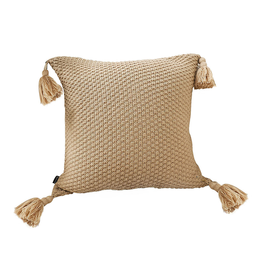 Light Brown Pillow With Tassel