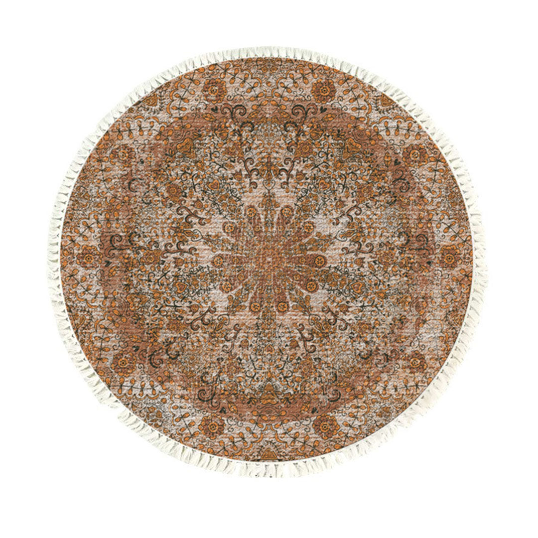 SOGA 120cm Mandala Pattern Circle Area Rugs for Living Room Lounge Anti-slip Doormat Home Decor