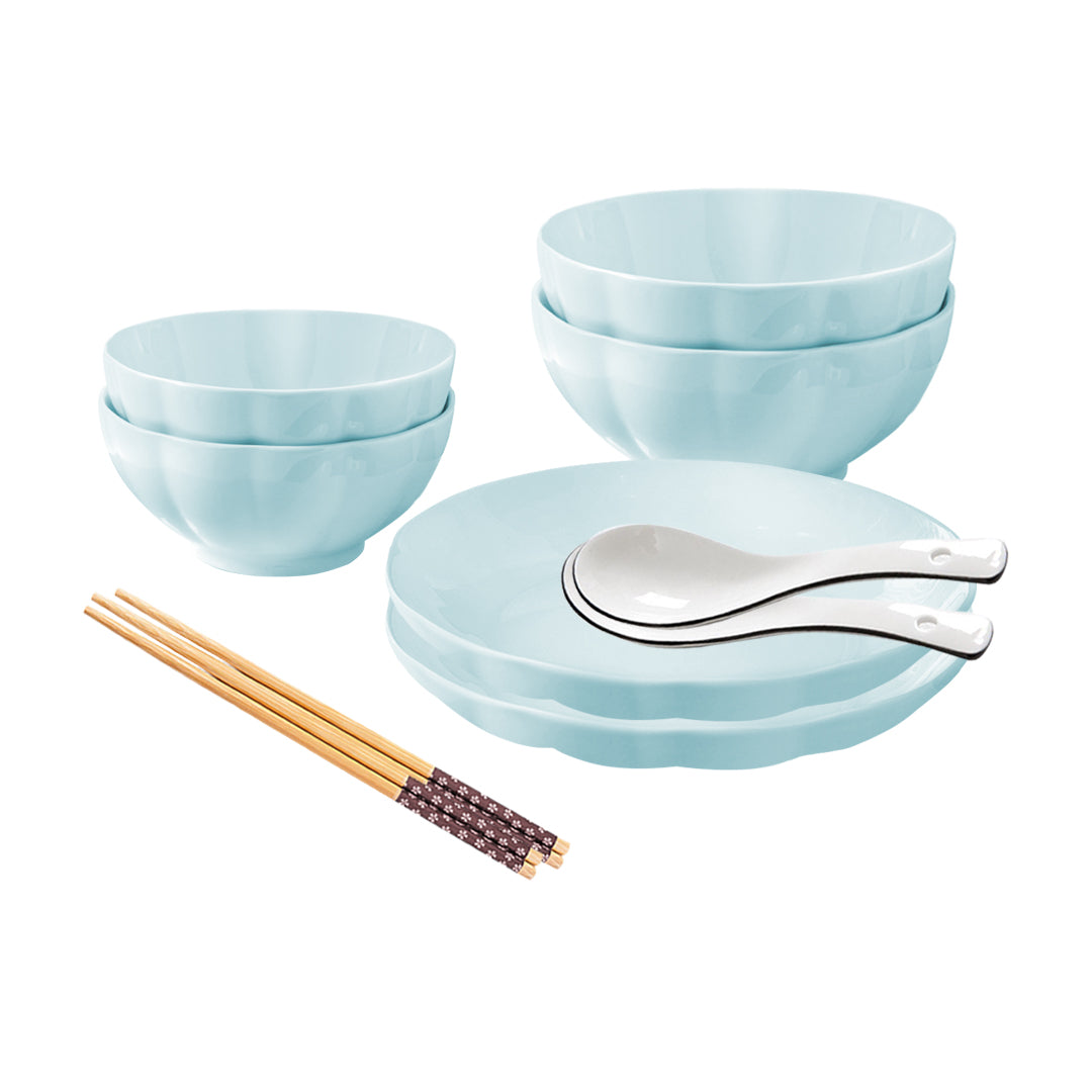 Light Blue Ceramic Dinnerware Set