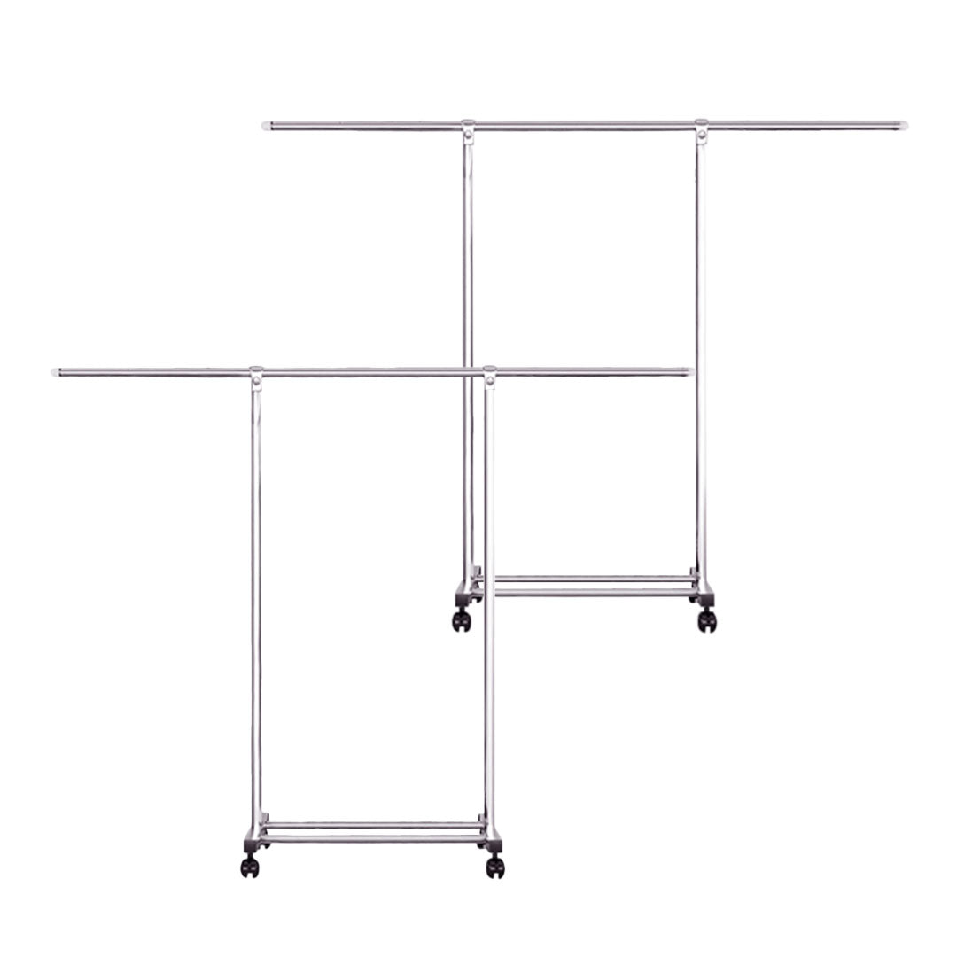 SOGA 2X 180cm Stainless Steel Floor-Standing Clothes Rack - Durable and Space-Saving Laundry Organizer