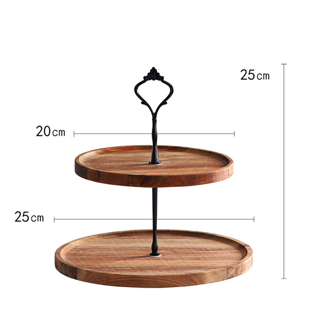 Round Wooden Dessert Tray