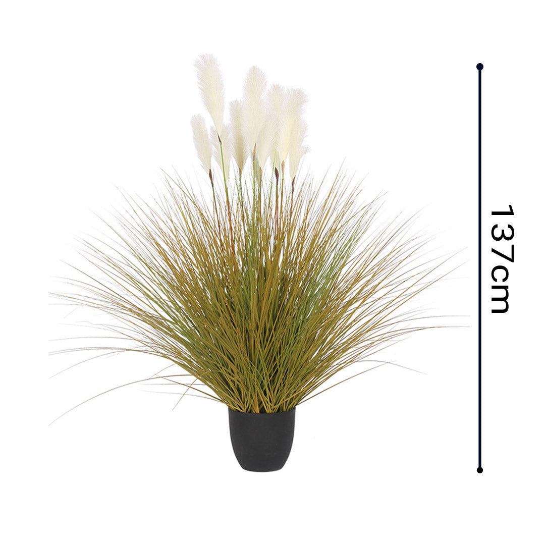 SOGA 2X 137cm Artificial Indoor Potted Reed Bulrush Grass Tree Fake Plant Simulation Decorative