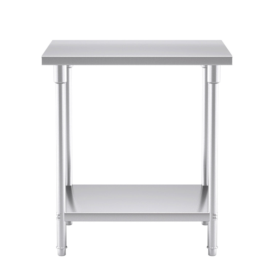 SOGA 2-Tier Commercial Catering Kitchen Stainless Steel Prep Work Bench Table 80*70*85cm