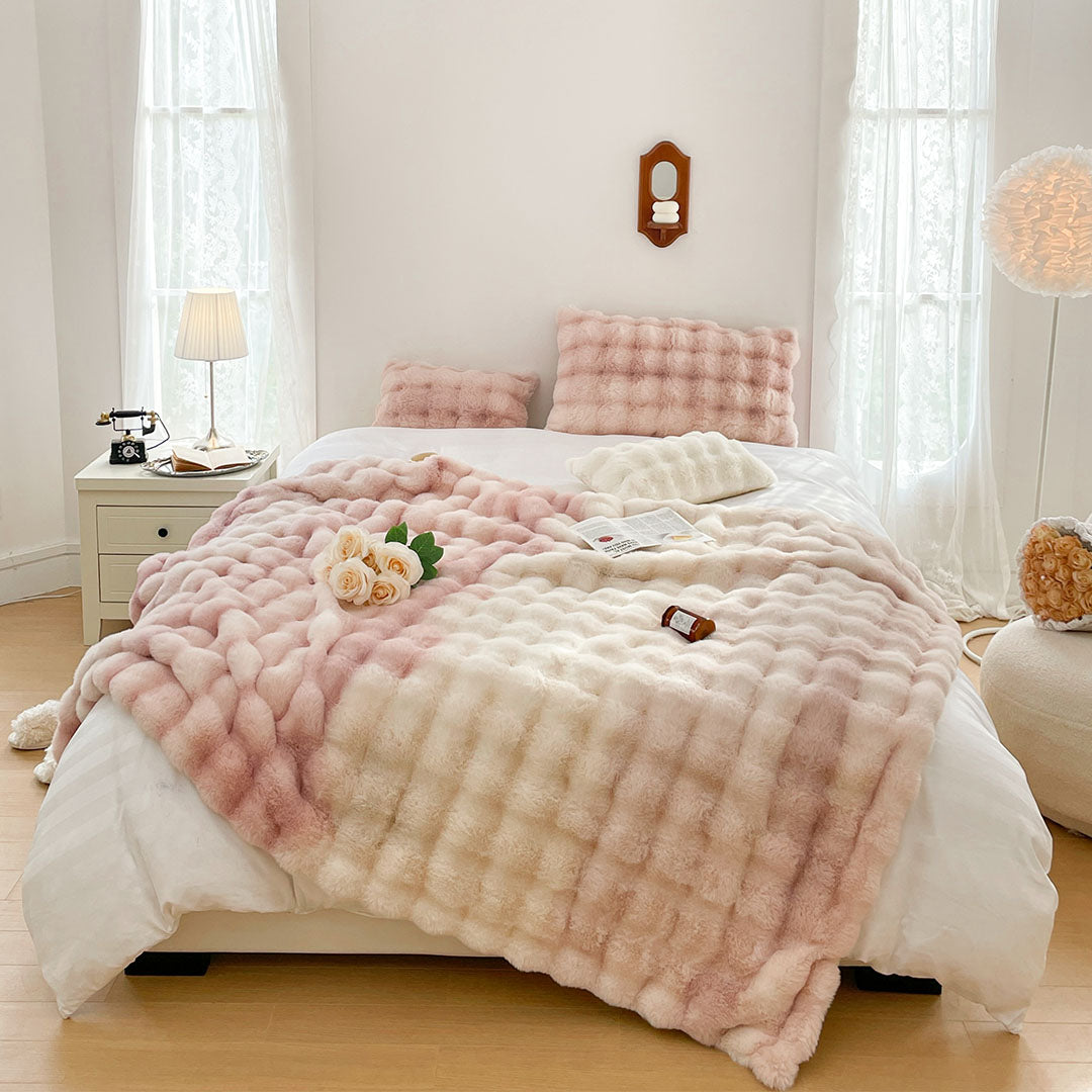 SOGA 200cm Light Pink Fur Fuzzy Super Soft and Cozy Fluffy Throw Blanket