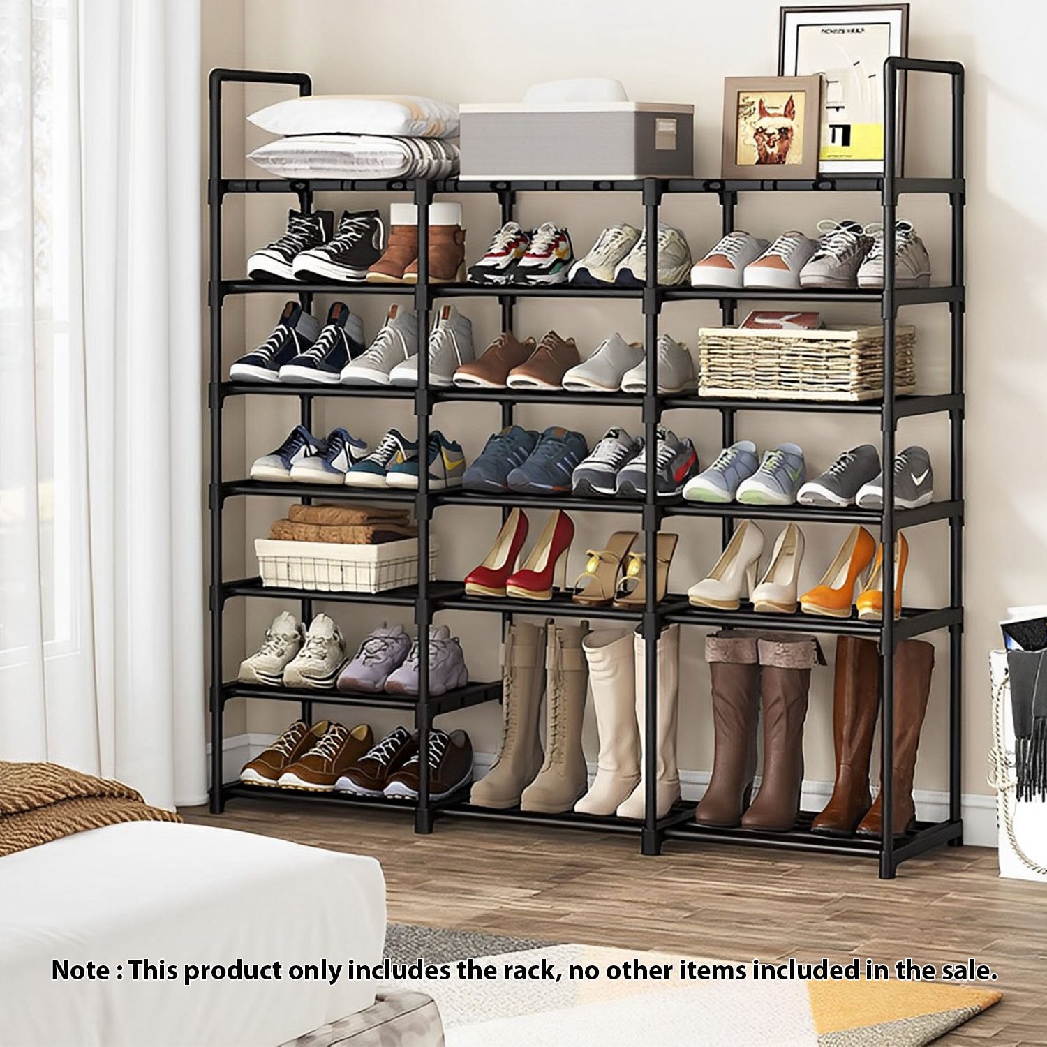 SOGA 2X 19-Shelf Tier Shoe Storage Shelf Space-Saving Caddy Rack Organiser with Handle