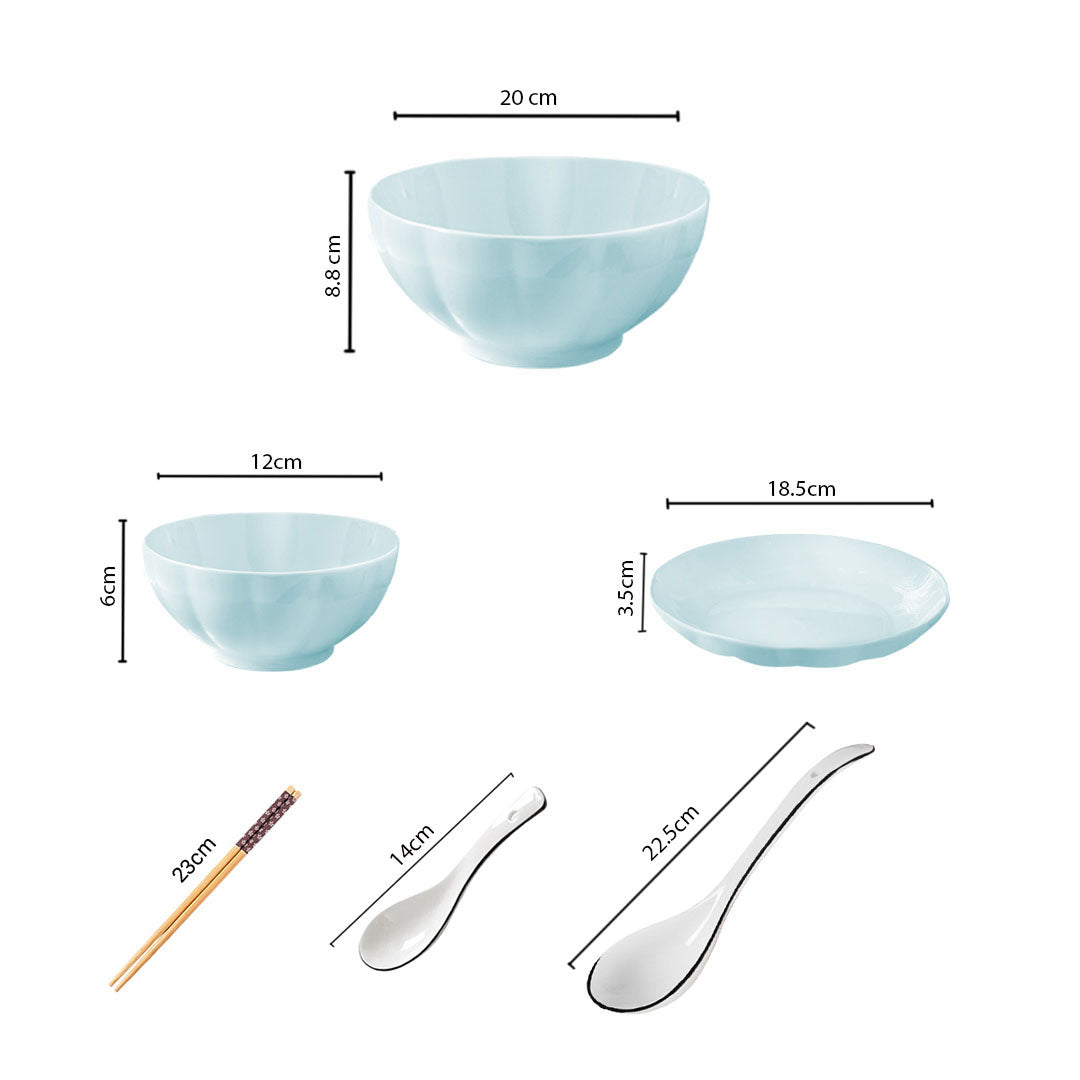 Light Blue Ceramic Dinnerware Set