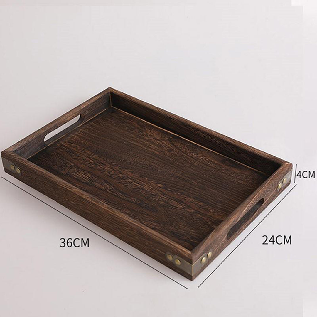 Rectangular Wooden Food Tray