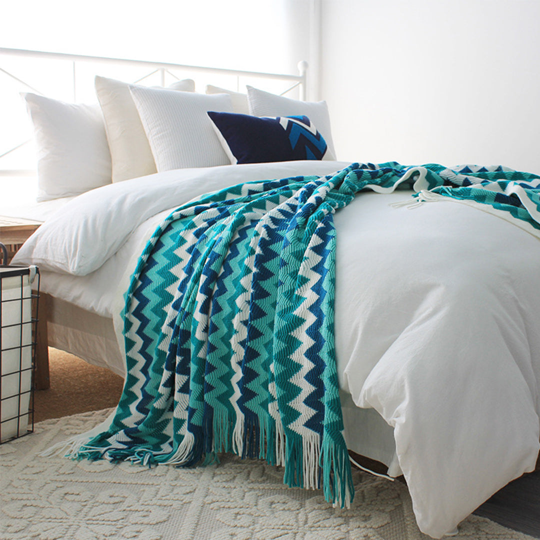 Zigzag Striped Throw Blanket