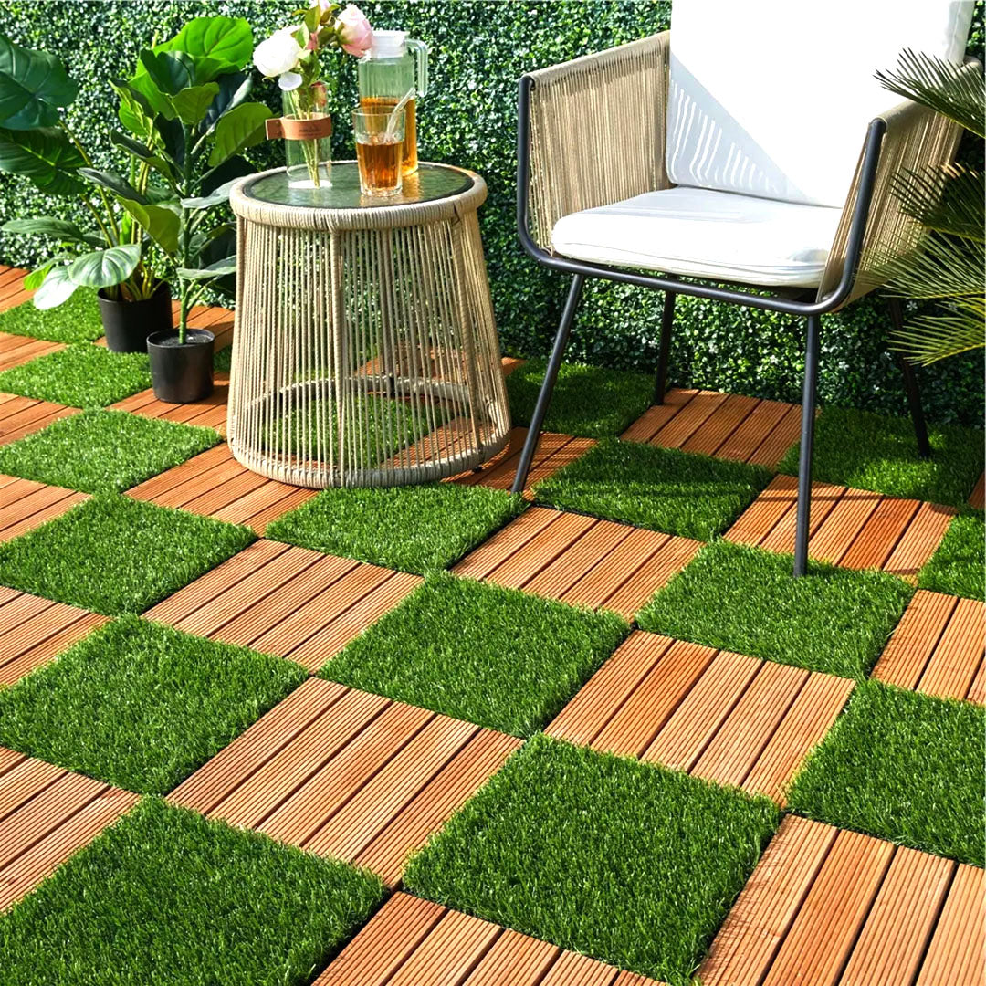 DIY Wooden Composite Decking Tiles (11-Pack)