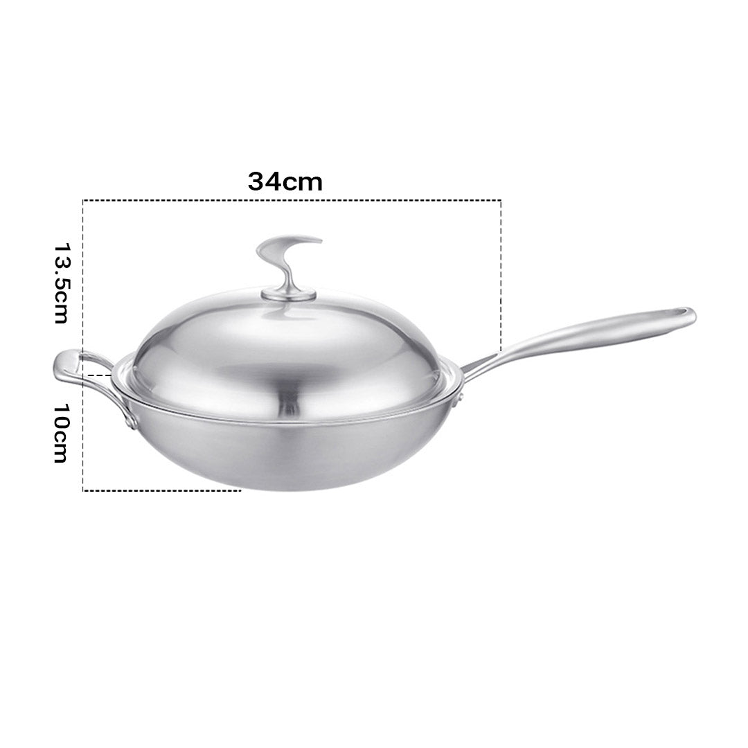 Frying Pan With Helper Handle and Lid